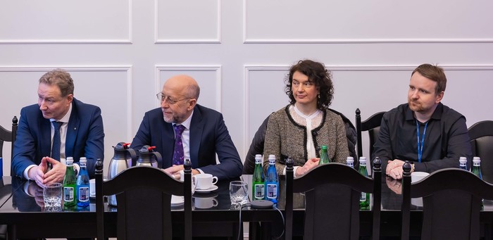 from the left: Prof. Artūras Razbadauskas, Audrius Simaitis, Ph.D., Prof. Rita Vaičekauskaitė and Dawid Spychała, Ph.D.