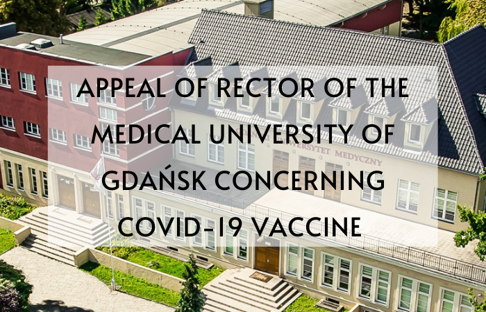 Appeal of Rector of the Medical University of Gdańsk concerning COVID-19 vaccine 