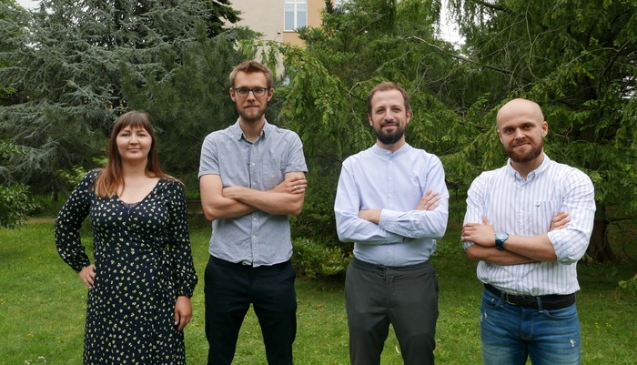 Project participants (from the left): Dagmara Szynkiewicz, MPharm., Szymon Ulenberg, Pharm.D., Mariusz Belka, Pharm.D., Paul Georgiev, Eng.